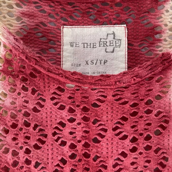 FREE PEOPLE We The Free Crochet Love Raglan Pink - Picture 2 of 5